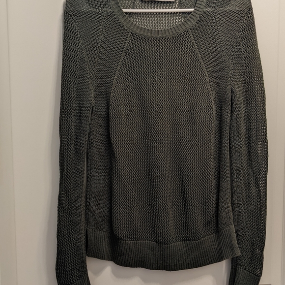 Athleta green open knit sweater fisherman - Picture 5 of 6